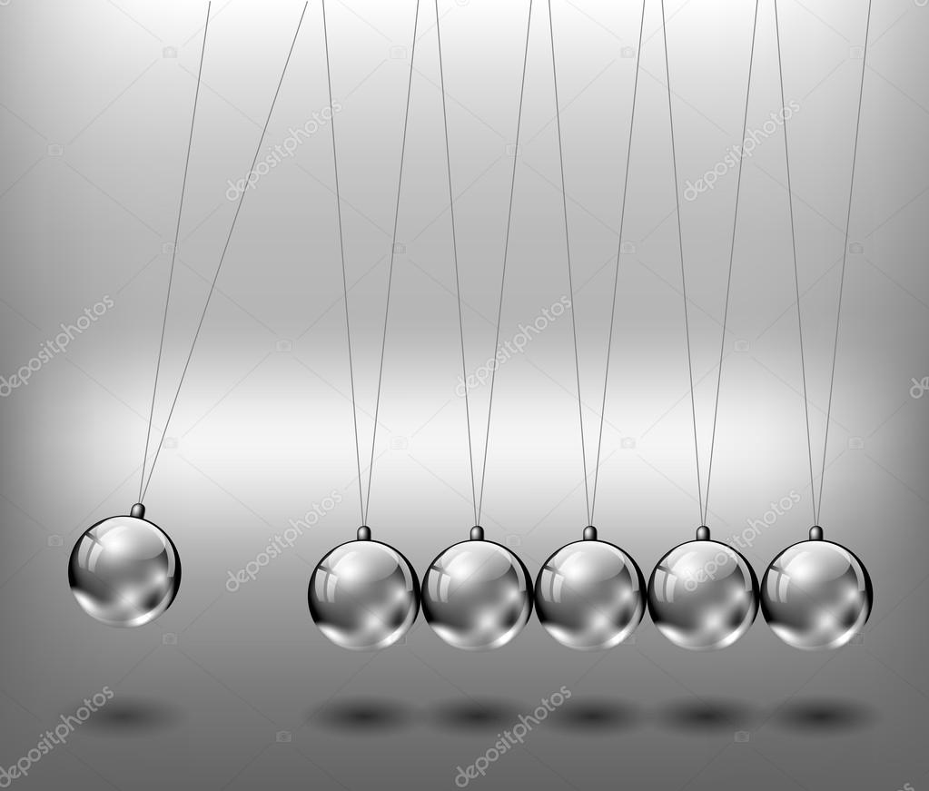 Newtons cradle metal balls