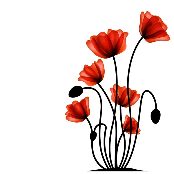 Poppy rouge abstrait — Image vectorielle