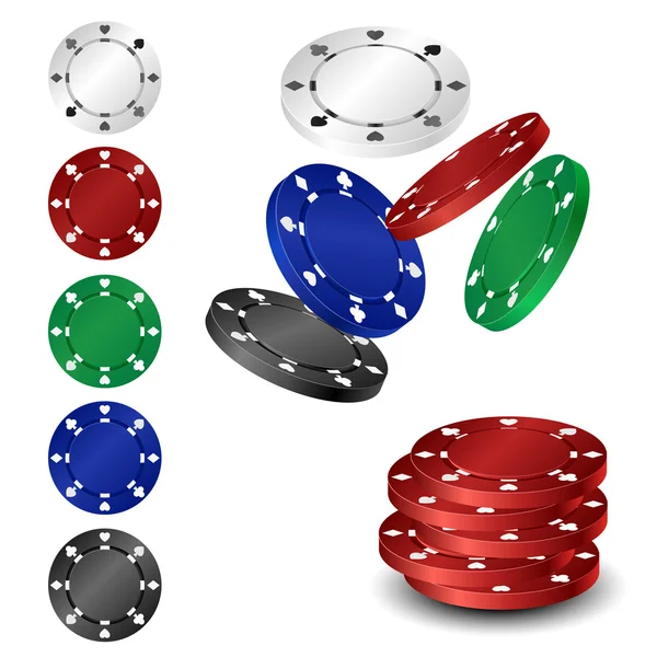 Zestaw żetonów pokerowych — Wektor stockowy
