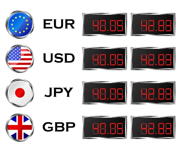 Tableau des taux de change — Image vectorielle