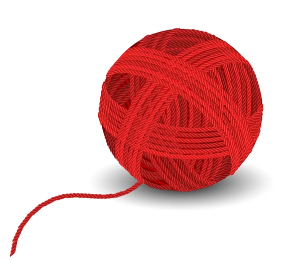 Red yarn ball — Stock Vector