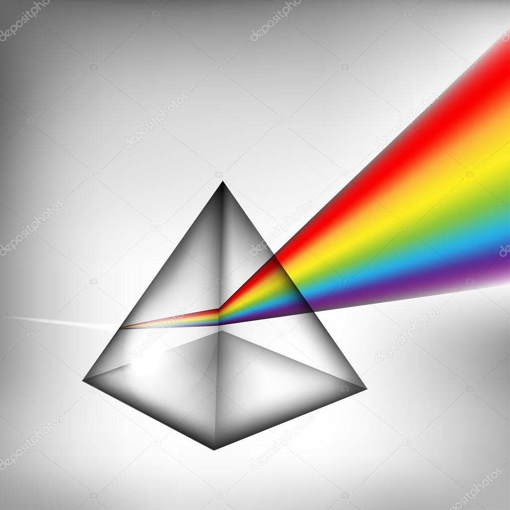 3d prism with light