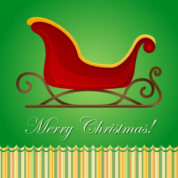 圣诞老人雪橇圣诞贺卡 — 图库矢量图片