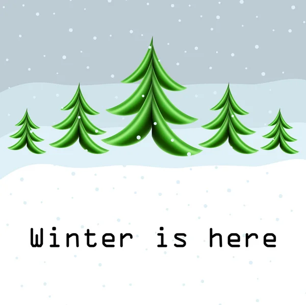 Zimní karta s abstraktní borovice — Stockový vektor