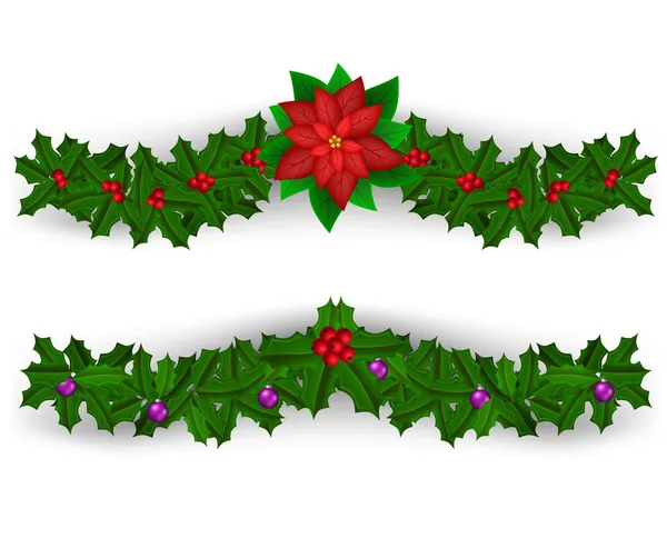 Navidad frontera decoración conjunto Vector De Stock