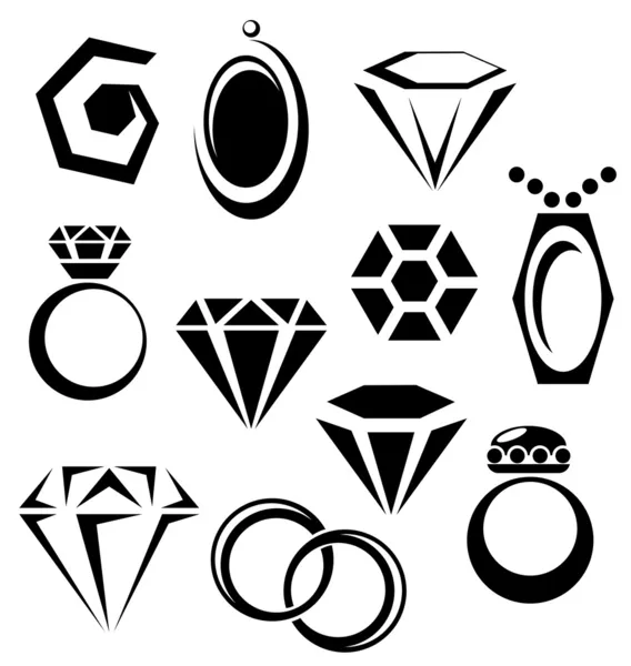 Juego de iconos de joyas — Vector de stock