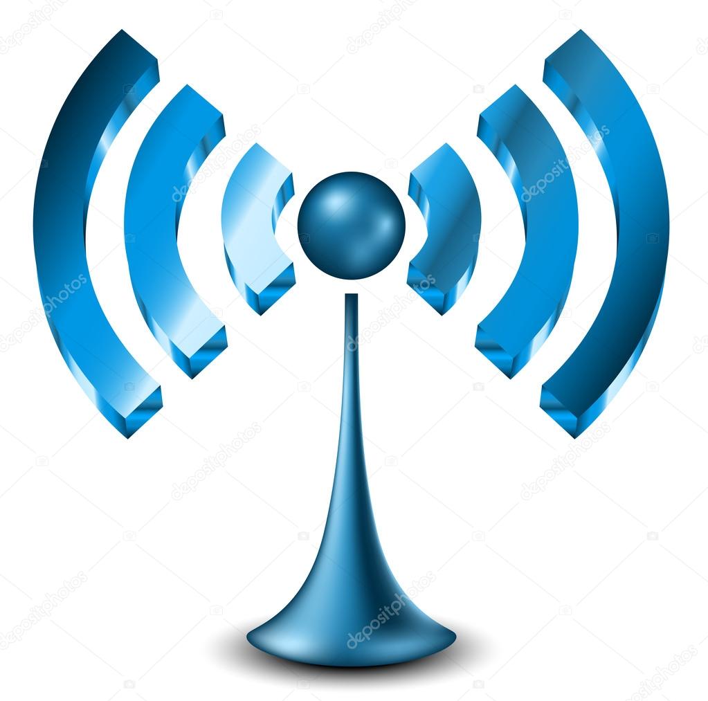 Blue 3d Wi-Fi icon