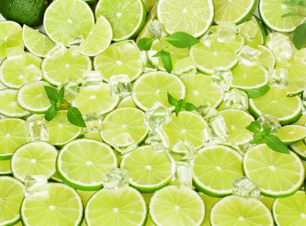 Lime, menta és a jég — Stock Fotó