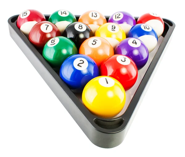Billiard balls in triangle — Stock Photo, Image
