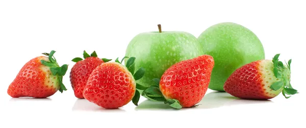 Apples and strawberry — Stock Photo, Image