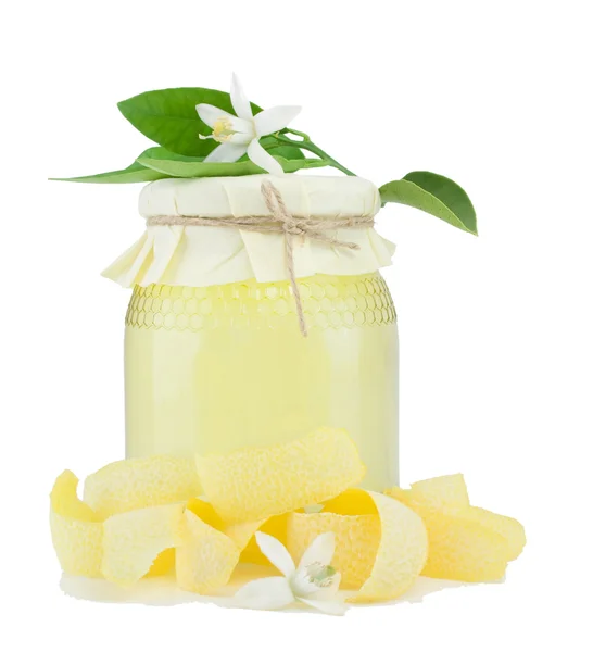 Honing, gedroogde peel, citroen bloem. — Stockfoto
