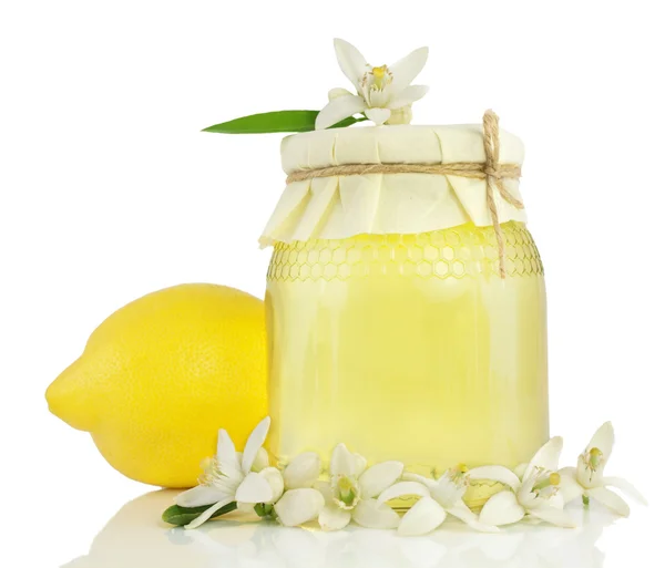 Honey, lemon , lemon flower. — Stock Photo, Image