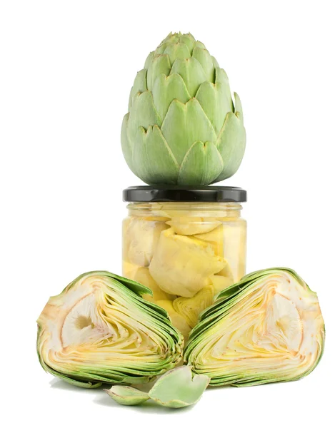 Artichoke fresh and preserved — Stock Photo, Image