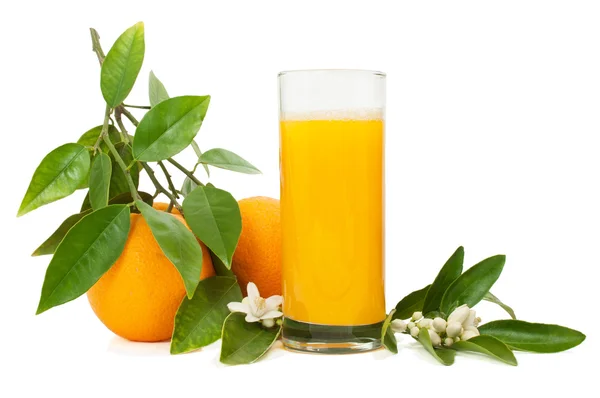 Orange juice and fruits — Stock Photo, Image