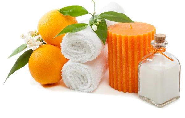 Conjunto de spa con naranja — Foto de Stock