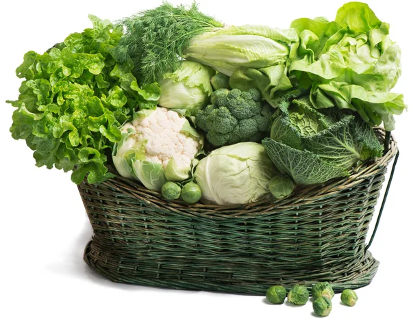 Zelenina v koši — Stock fotografie