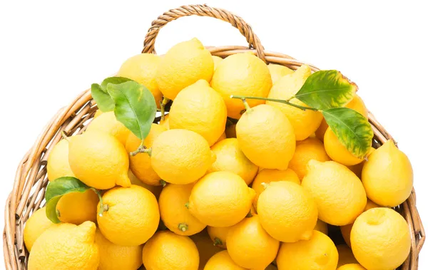 Кошик з лимони — стокове фото