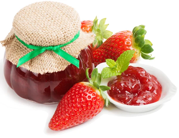 Berry jam and strawberry — Stock Photo, Image