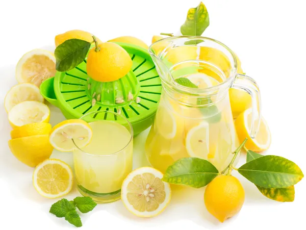 Homemade Lemon Juice with fresh fruits — Stock Photo, Image