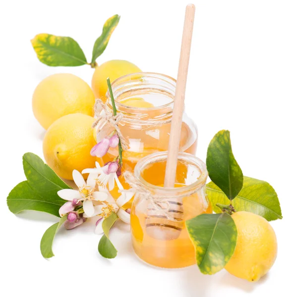 Honey  azahar and lemons — Stock Photo, Image