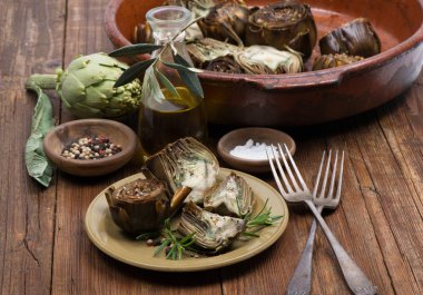 Grilled artichokes clipart