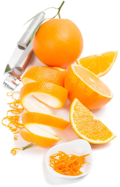 Zesting an orange — Stock Photo, Image