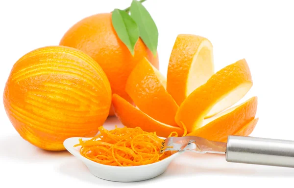 Orange peel and zest — Stock Photo, Image