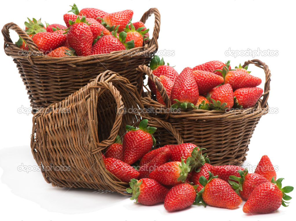  baskets with strawberries