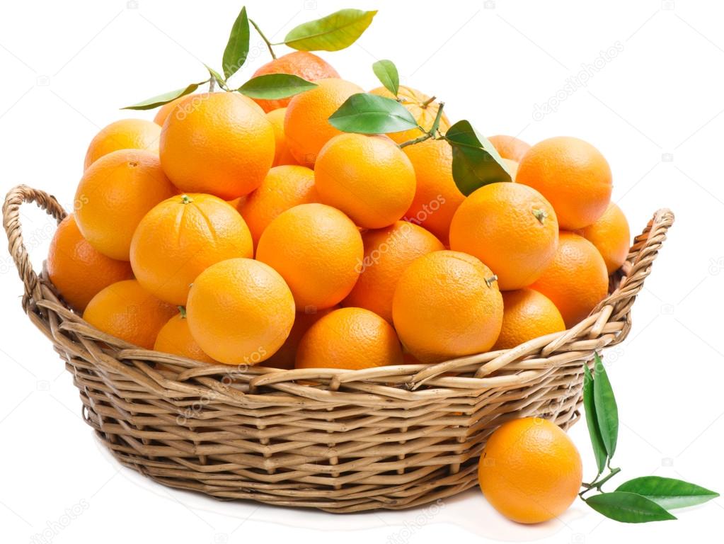 Basket with oranges — Stock Photo © Denira 46596397