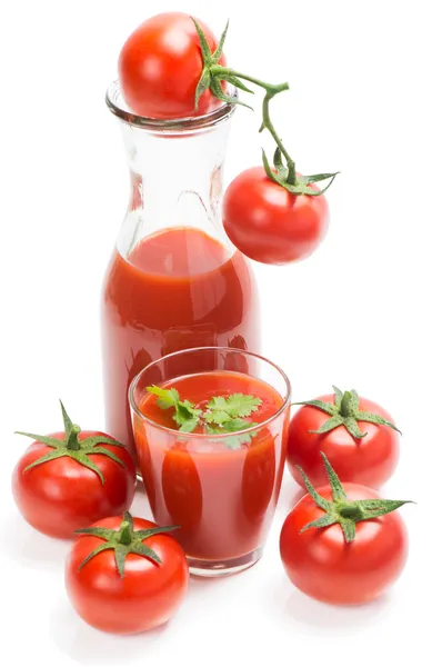 Tomato juice and tomatoes — Stock Photo, Image