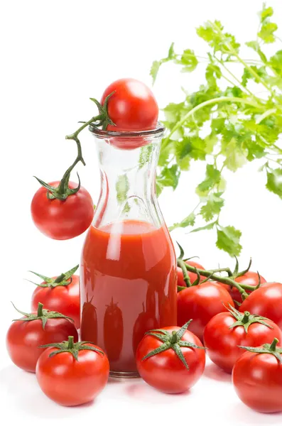 Tomatoes and tomato juice — Stock Photo, Image