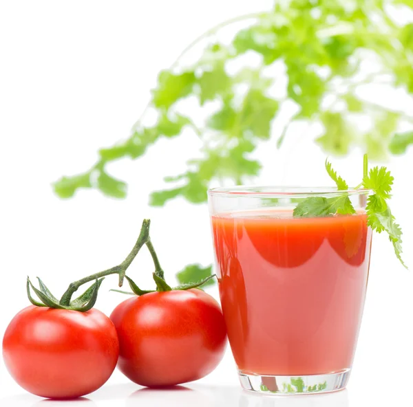 Zumo de tomate en vaso — Foto de Stock