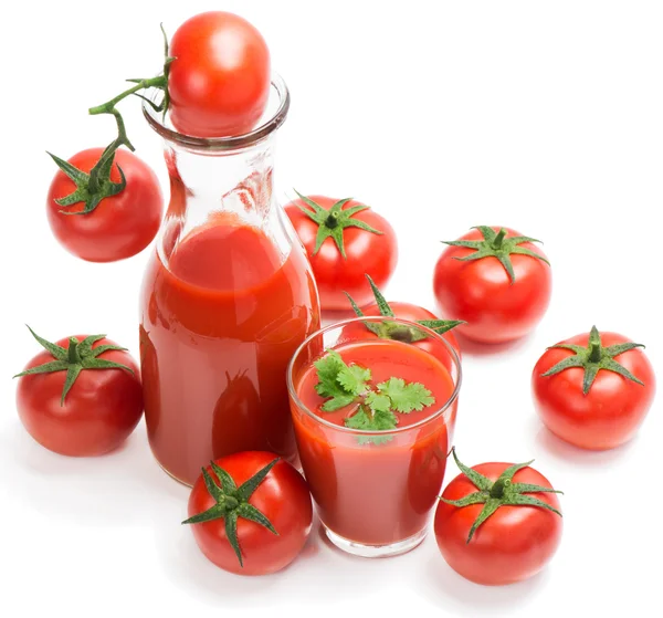 Tomates y jugos frescos —  Fotos de Stock