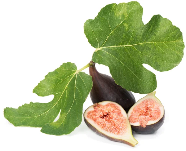 Whole and half of fig fruits — Stock Photo, Image