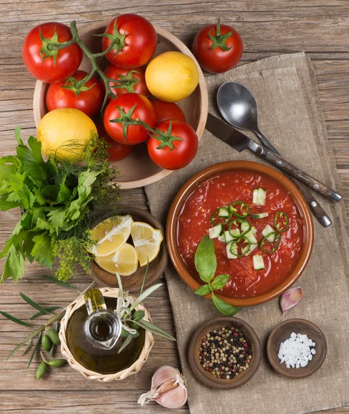 Tomato gazpacho soup — Stock Photo, Image