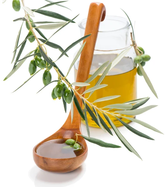 Olivový olej s kapkami — Stock fotografie