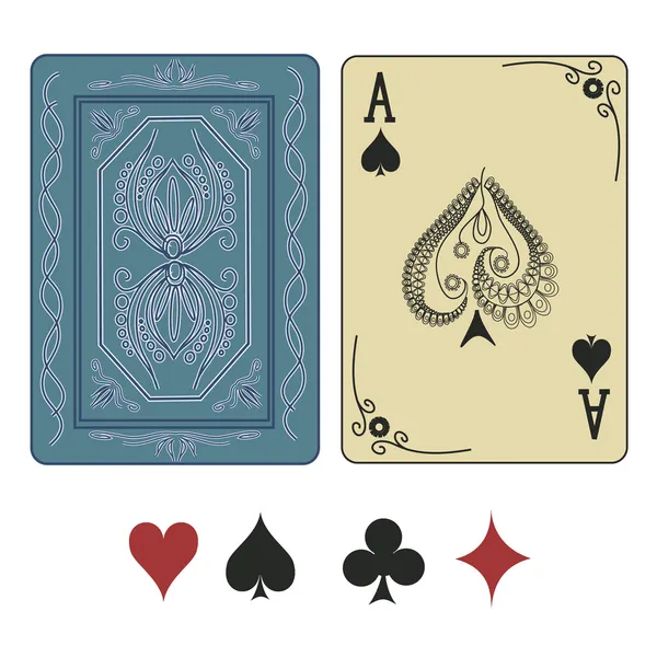 Ace of spades playing card with back Royalty Free Stock Illustrations