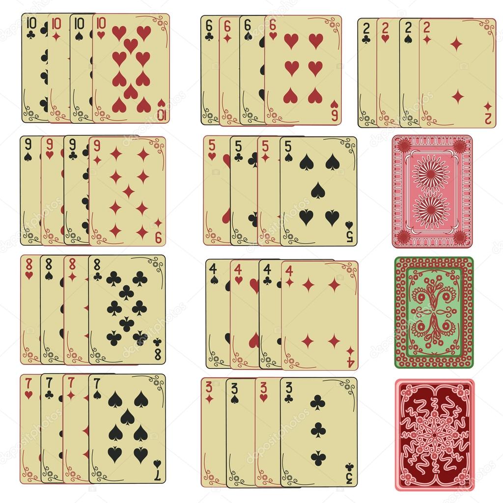 Vektorgrafiken Vintage playing cards Vektorbilder Vintage playing