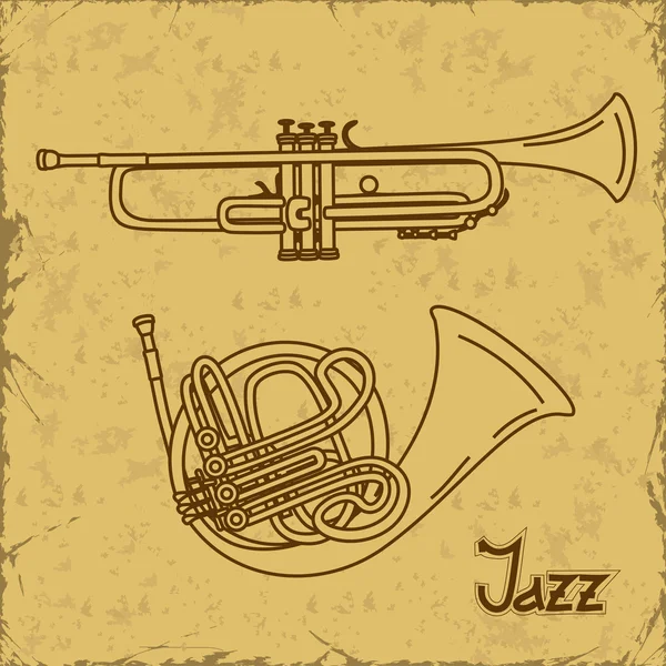 Music background with trumpets
