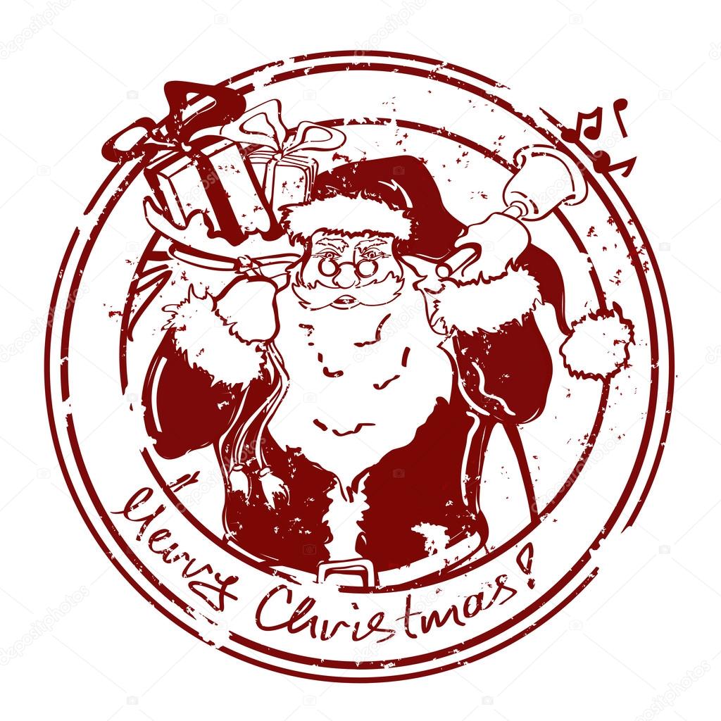 Download Stamp with Santa Claus — Stock Vector © Annykos #32471959