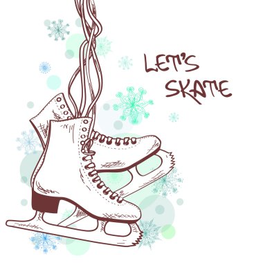 Winter illustration with skates
