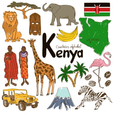 Collection of Kenya icons
