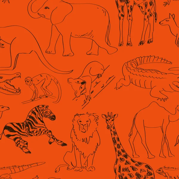 Seamless pattern of animals Royalty Free Stock Vectors