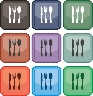 Çatal, bıçak, kaşık, kutsal kişilerin resmi, vektör