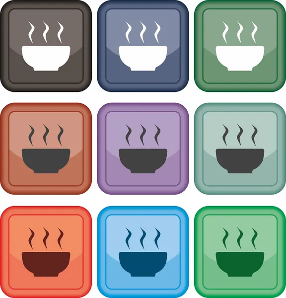 Soupe, plat, icône, vecteur — Image vectorielle