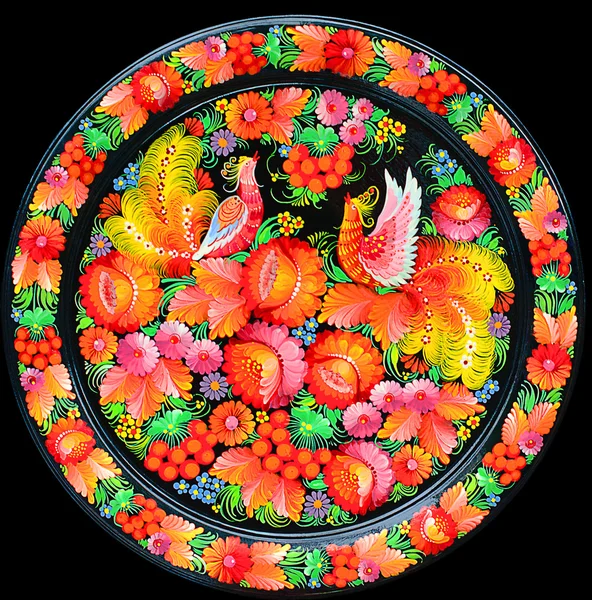 Sanat, Hediyelik eşya - çiçekler ve kuşlar ile bir tabak