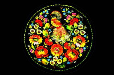 Resim - Hediyelik eşya plaka rengarenk boyanmış. siyah arka plan