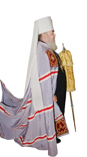 Church, сhristianity religion priest. White backgroun — Stock Photo, Image