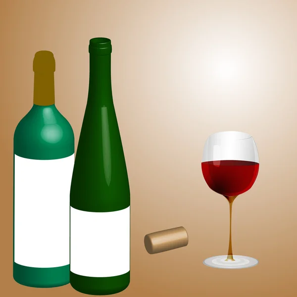 bir kadeh şarap ile bottels.