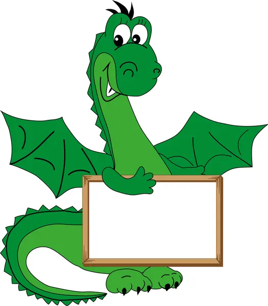 Dragon vert souriant . — Image vectorielle